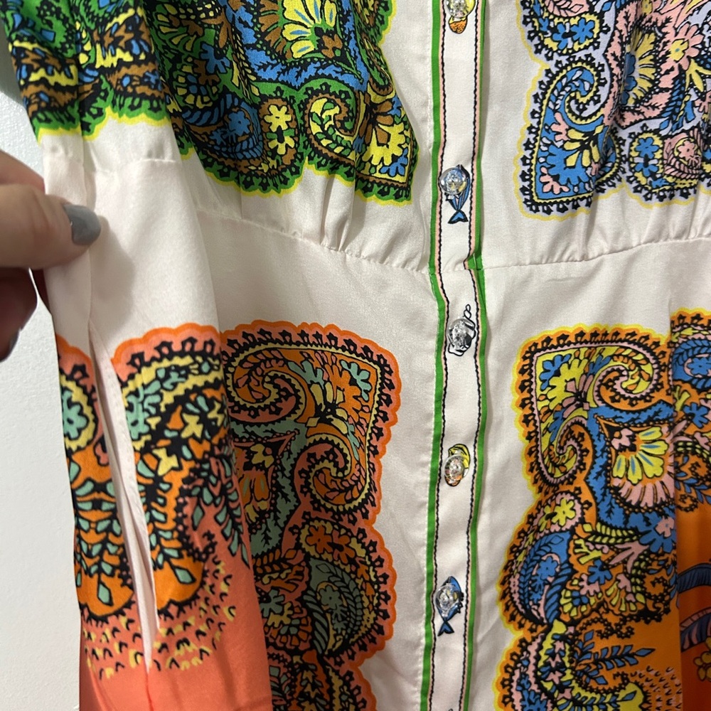 Colorful Paisley Print Midi Dress - Picture 9 of 11